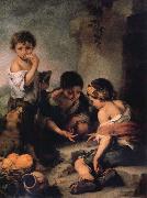 Bartolome Esteban Murillo Young Boys Playing Dice painting